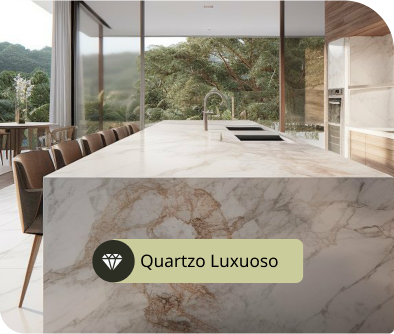 Bancada de quartzo luxuoso